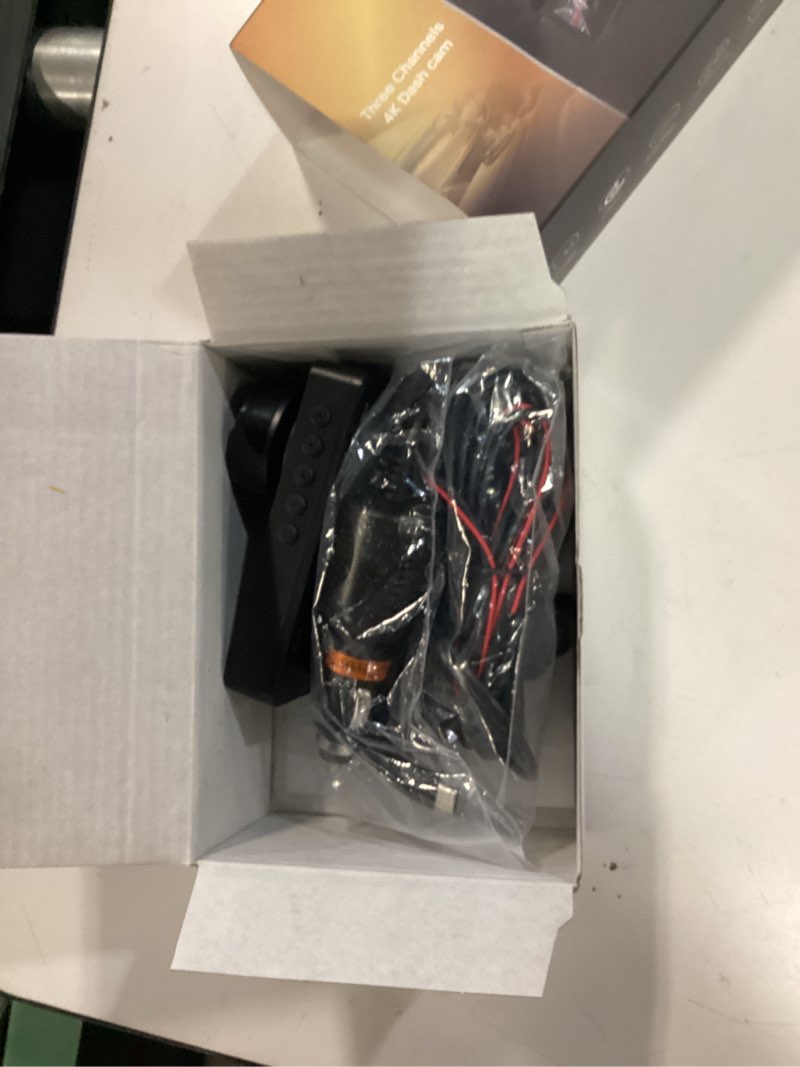 Condition photo showing Good Condition for 3 channel dash cam,4k+1080p dash cam front and rear inside, dash camera for cars, triple car camera with 32gb card,built-in g-sensor, 2’’ ips display car camera,loop recording,24hr parking