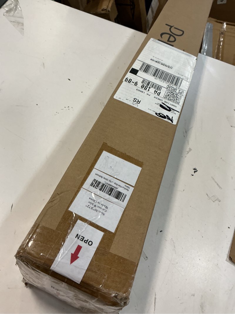 Condition photo showing New/Like New for persilux free-stop cordless shades for window blinds 100% blackout roller shades for windows (white, 30"w x 72"h) textured fabric thermal insulated roller blinds for windows shades for home, bedroom