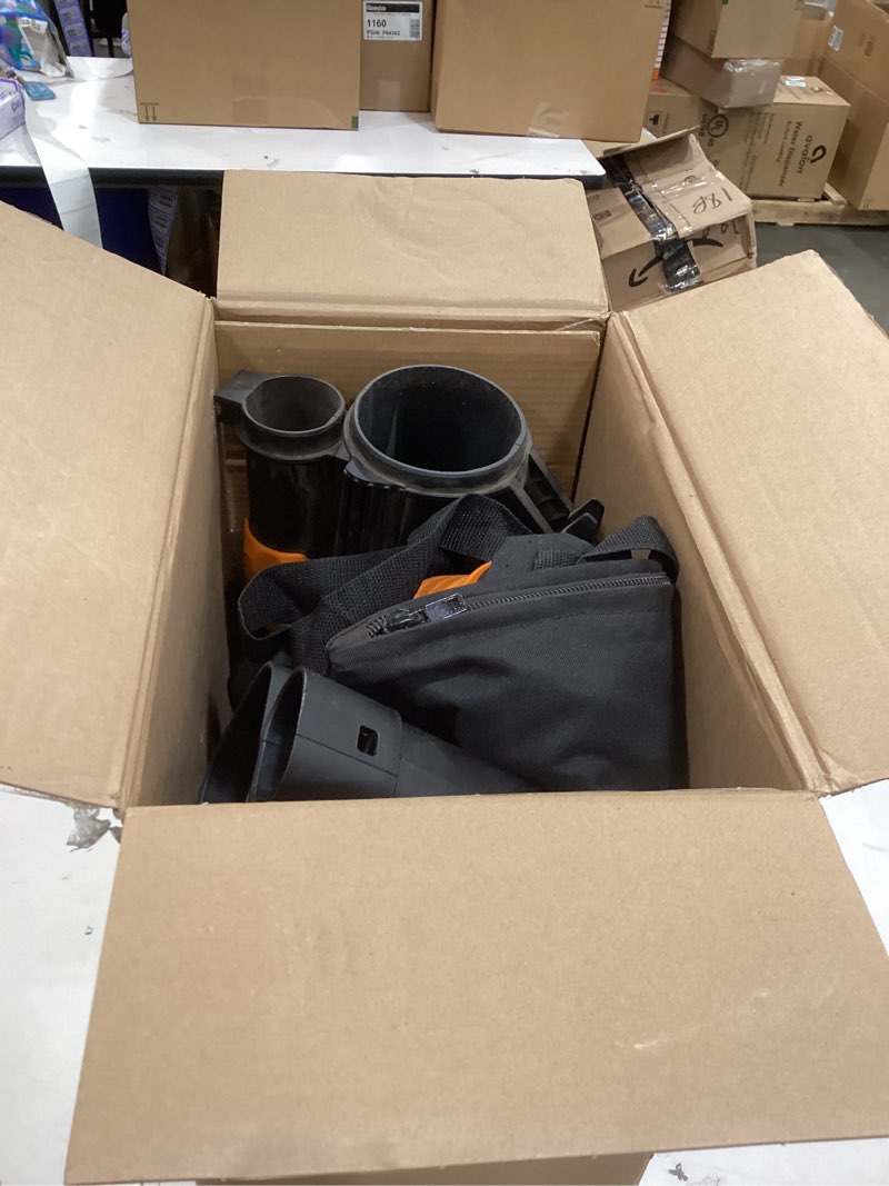 Condition photo showing As Is for worx trivac 3 in 1 electric leaf blower for lawn care, leaf vacuum with 350 cfm & 210 mph, leaf mulcher with metal impeller, wg509 350cfm blower/vac/mulcher
