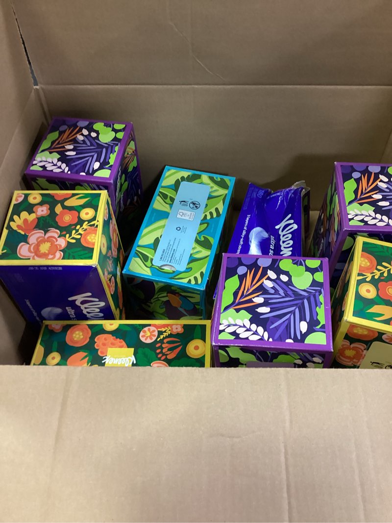 Condition photo showing New/Like New for Kleenex Ultra Soft Facial Tissues, 8 Flat Boxes, 180 Tissues per Box, 3-Ply, Packaging May Vary