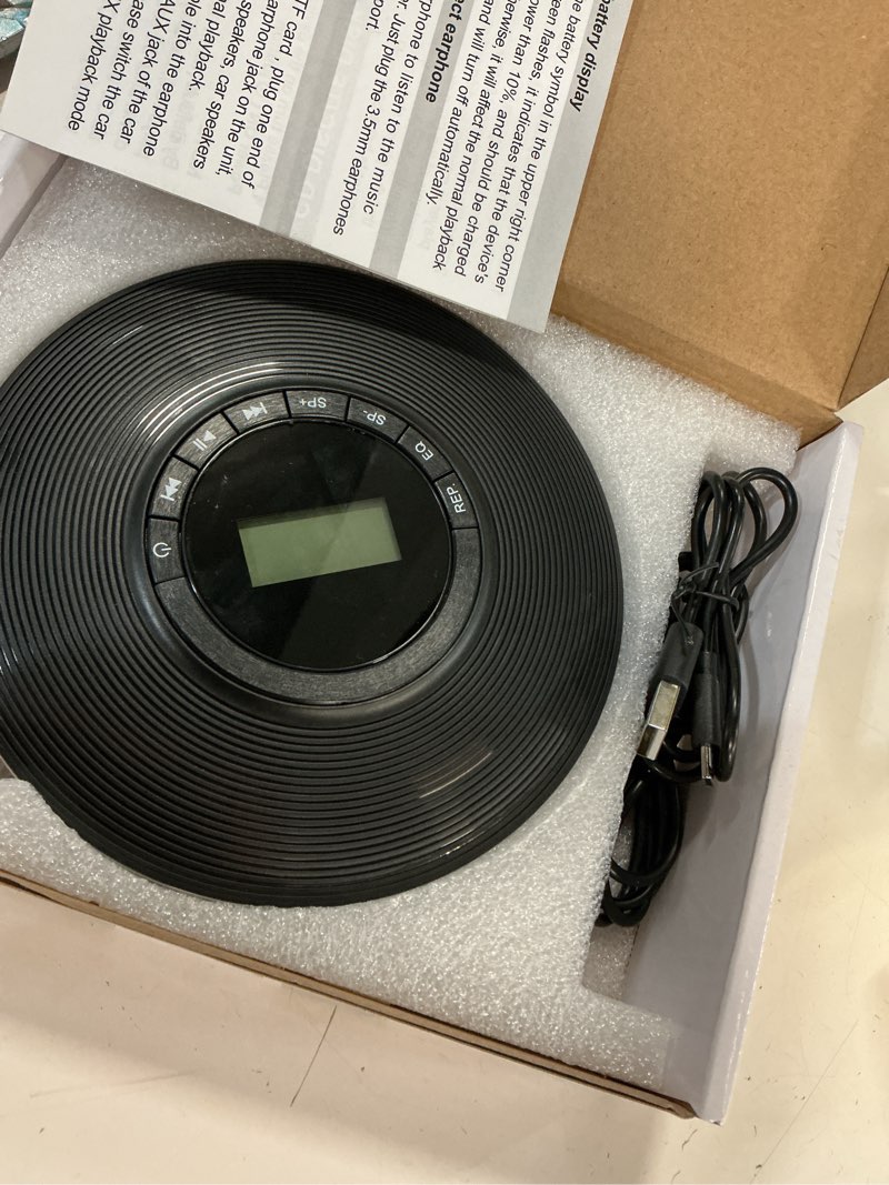 Condition photo showing Good Condition for greadio cd player for car, cd walkman player easy to carry and use,portable cd players for car, personal discman cd player with anti-skip,aux-out cable/tf slot,2*aa batteries or type-c supply