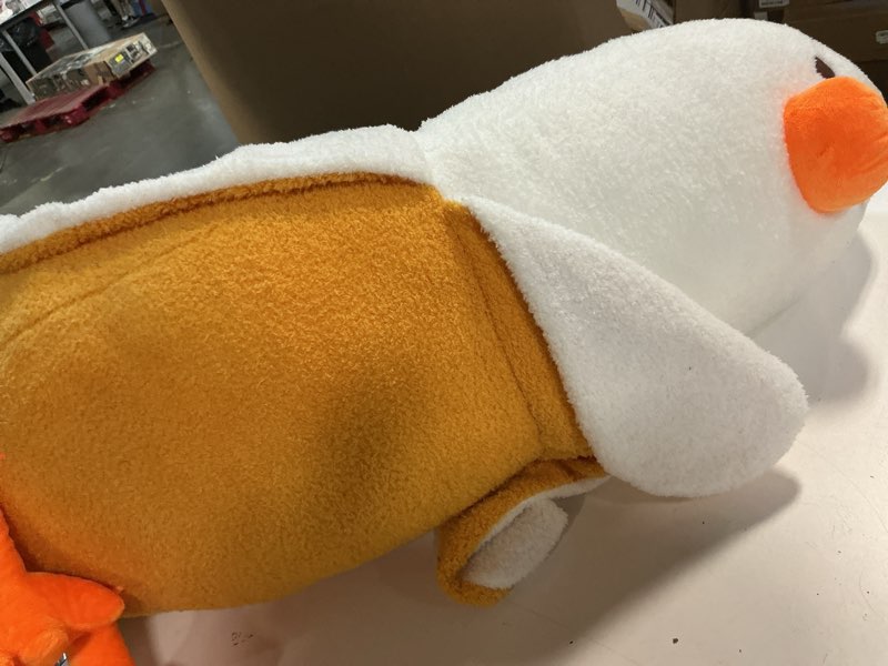 Condition photo showing As Is for peach cat banana duck plush toy cute plushie hugging plush pillow duck stuffed animal for girls and boys white 19.7"