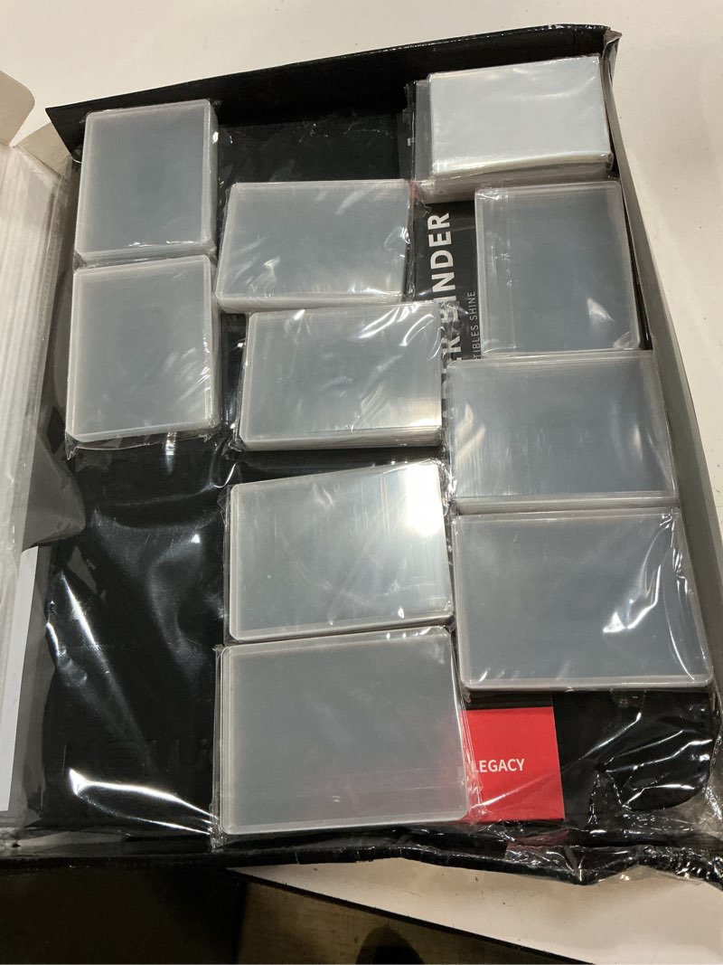Condition photo showing Good Condition for foluck 9 pocket top loader binder, holds 252 toploaders, 200pcs top loaders & card sleeves included, side-loading trading card binder, premium collection album for pokemon, tcg, mtg, sports cards black 9 pocket