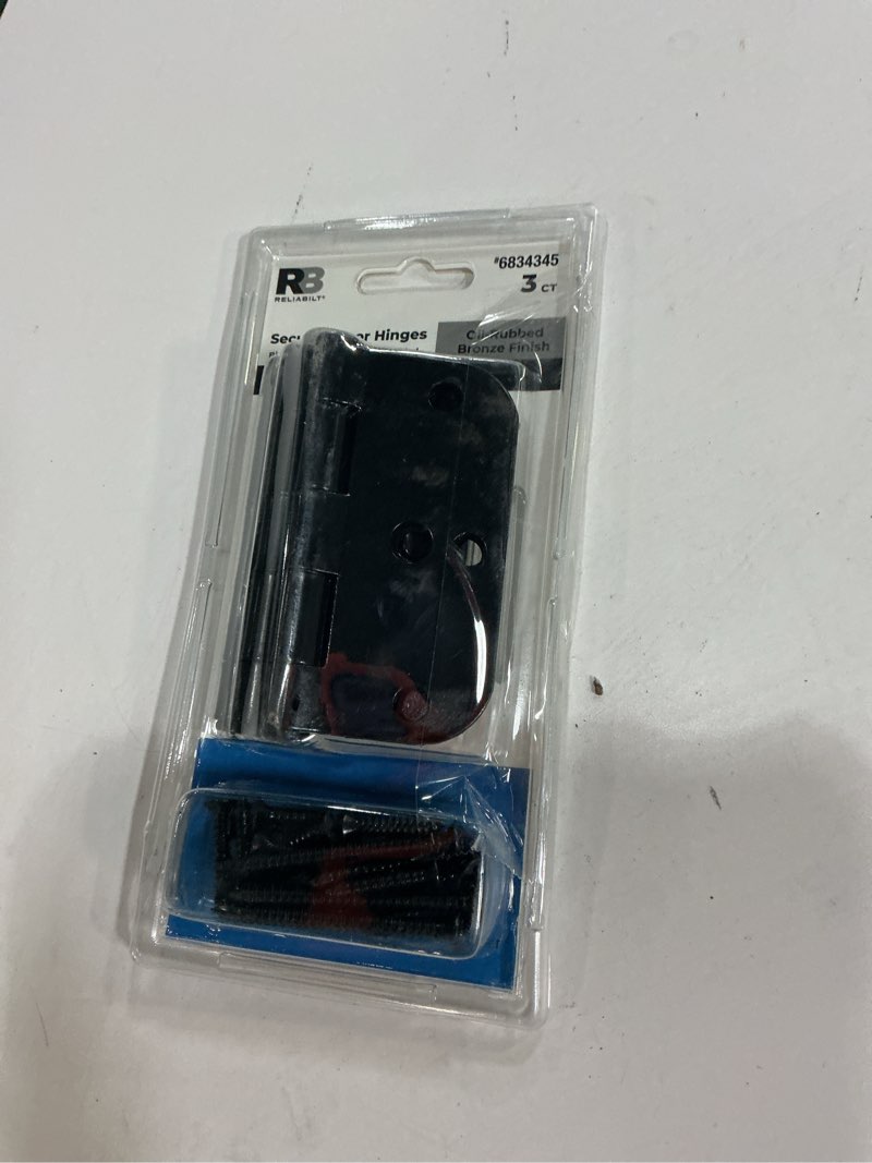 Condition photo showing New/Like New for reliabilt 3-1/2-in h x 5/8-in radius oil-rubbed bronze security interior door hinge 3 -pack