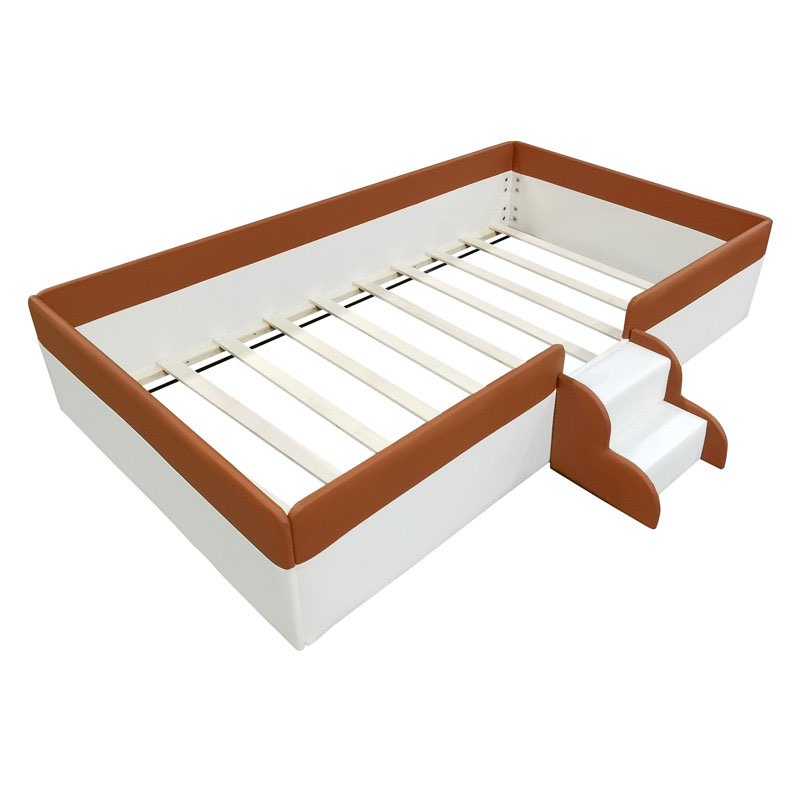 Upholstered Daybed Frame with Fence and Stairs queen box 1 of 2 