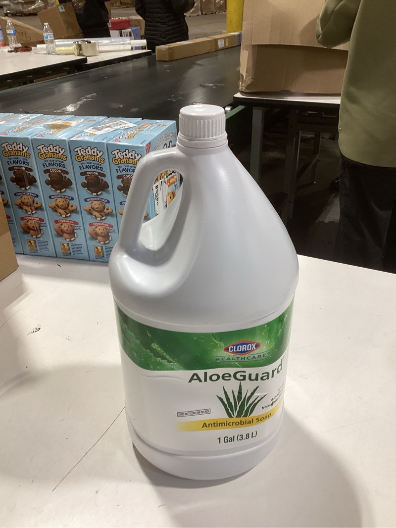 Condition photo showing New/Like New for Clorox Healthcare AloeGuard Antimicrobial Liquid Hand Soap Refill, Gentle and Moisturizing Hand Soap with Aloe Vera - Handwash for Healthcare & Everyday Use, 1 Gallon, 128 Fl Oz Unscented 128 Fl Oz (Pack of 1)