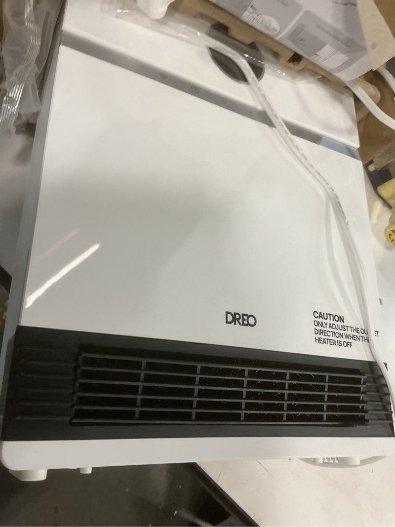 Condition photo showing Good Condition for DREO Smart Wall Heater, IP24 Electric PTC Space Heaters for Indoor Use, 30° Oscillation, Adjustable Thermostat, Remote Control, Works with Alexa, 24H Timer, Easy-mounted for Office, Bedroom, Home White Standard