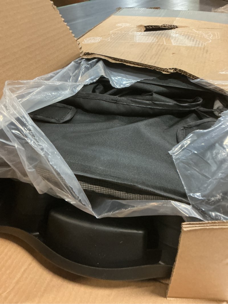 Condition photo showing Good Condition for smug 3 wheels pet stroller, dog and cat strollers, storage basket and cup holder, breathable mesh, lightweight travel carrier, waterproof and foldable for small pets outdoor walk, black black 3 wheels