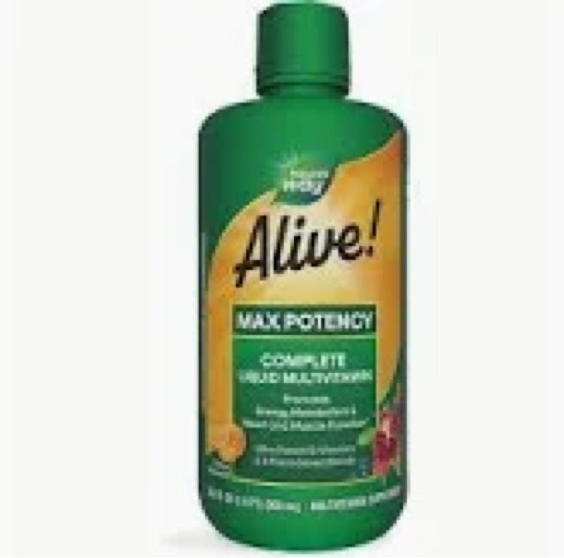 BBD: 02/2026. Nature s Way Alive! Max Potency Liquid Multivitamin  30.4 Fl Oz.  Citrus Flavored