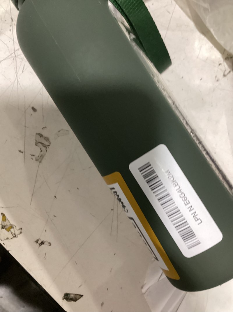 Condition photo showing As Is for kivy glass water bottle with silicone sleeve 22 oz [with measurement] - borosilicate glass water bottle screw top - clear bottles with measurement marking - slim waterbottle aesthetic - dark green dark green 22 ounces