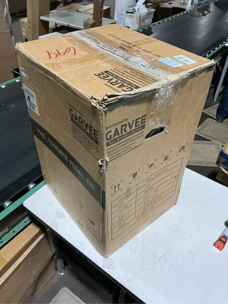 Condition photo showing Good Condition for 13 gallon/50 l garbage can kitchen trash can with lid for office bedroom bathroom step trash bin fingerprint-proof brushed stainless steel 13 gallon / 50 liter