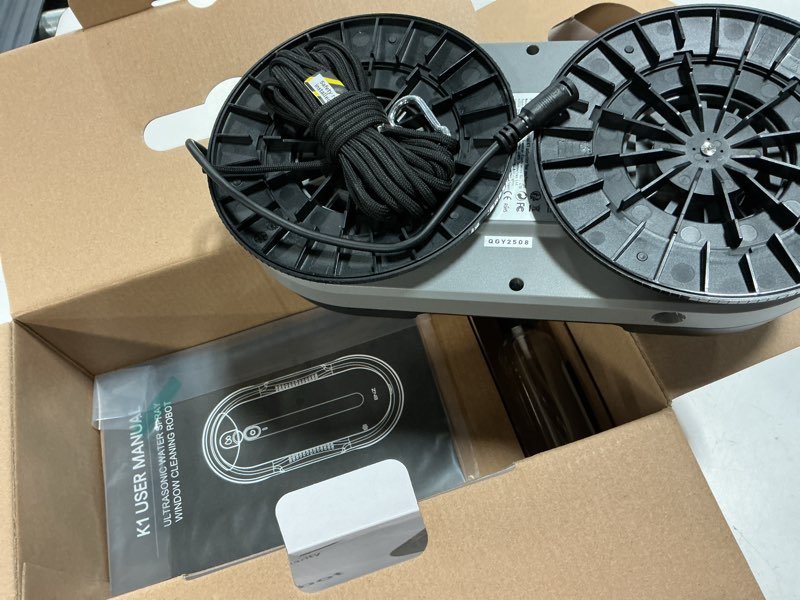 Condition photo showing New/Like New for bnz smart window cleaning robot, twin turbo & dual auto-spray window cleaner with multiple safety system, ai path planning, frameless edge detection, k1 (matt black)