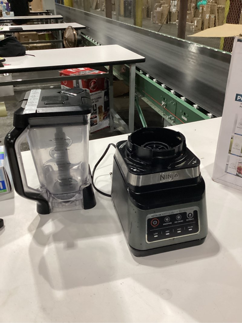 Condition photo showing As Is for NOT TESTED Ninja BN701 Professional Plus Blender, 1400 Peak Watts, 3 Functions for Smoothies, Frozen Drinks & Ice Cream with Auto IQ, 72-oz.* Total Crushing Pitcher & Lid, Dark Grey 64 oz. Blender + Total Crushing Pitcher
