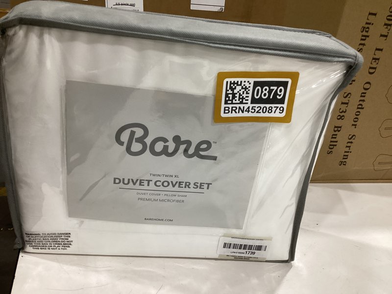 Condition photo showing New/Like New for bare home bedding duvet cover extra long size - premium 1800 super soft collection - lightweight, cooling duvet cover - soft breathable bedding (twin/twin xl, cream) twin/twin xl 13 - cream (no comforter)