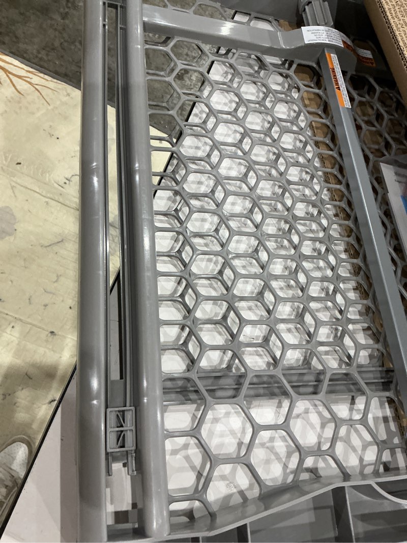 Condition photo showing Good Condition for regalo safety 28"-42" extra wide expandable baby gate for doorways & bottom of stairs, pressure mounted safety gate for babies, toddlers & pets, tested & safe for 30 years, american designed and owned plastic