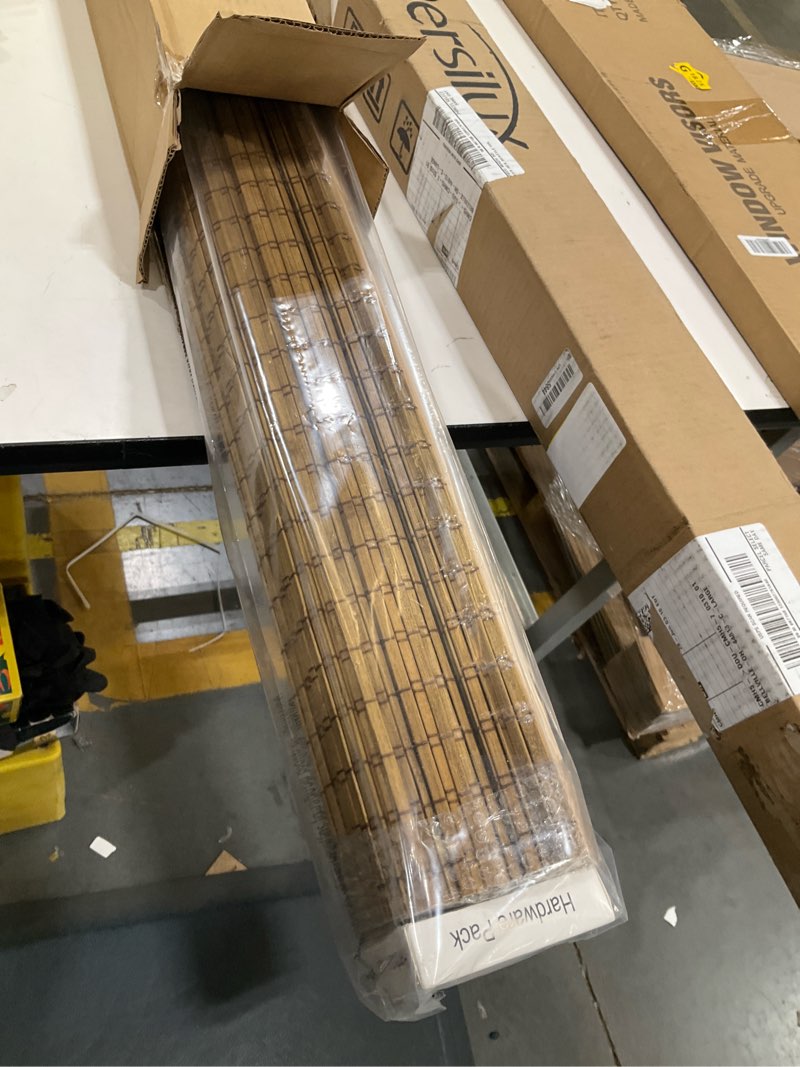 Condition photo showing Good Condition for lazblinds cordless bamboo roman shades, 35x64, highfield teak | privacy blinds for interior windows, room darkening roll up bamboo blinds for home & patio pricacy - highfield teak 35" w x 64" h