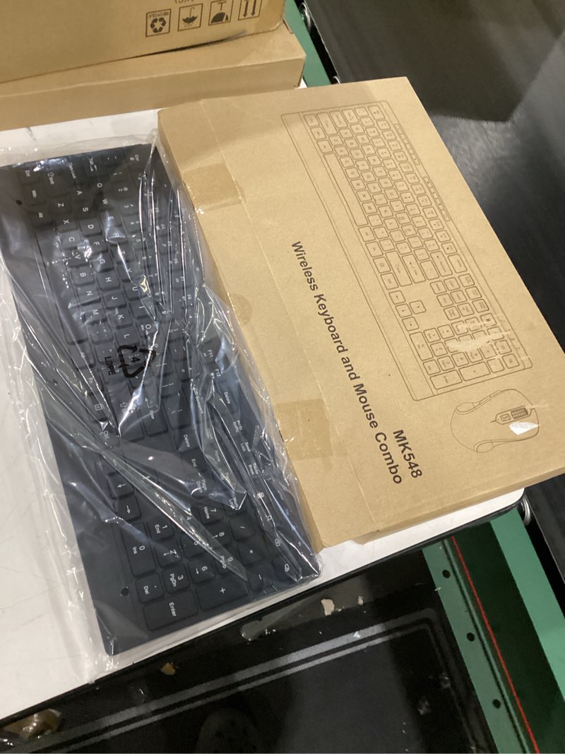 Condition photo showing New/Like New for Wireless Keyboard and Mouse Combo, Full Size Quiet Key Computer Keyboard and Cordless Mice with 3 DPI Adjustable, 2.4G Lag-Free, Long Battery Life, Compatible with Windows and Mac Systems