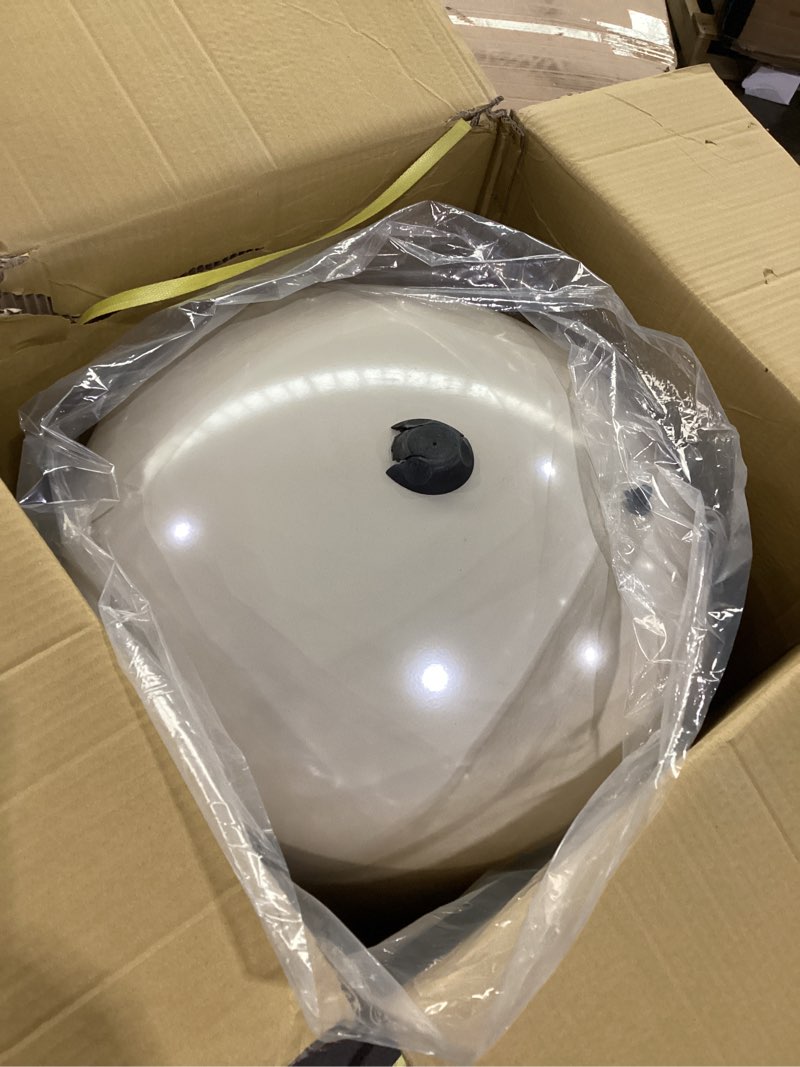 Condition photo showing As Is for red lion rl44a - 44-gallon vertical pre-charged pressure tank with thermoplastic base for well pumps, 1.25-inch fnpt elbow system connection, almond, 604684 44 gallon vertical
