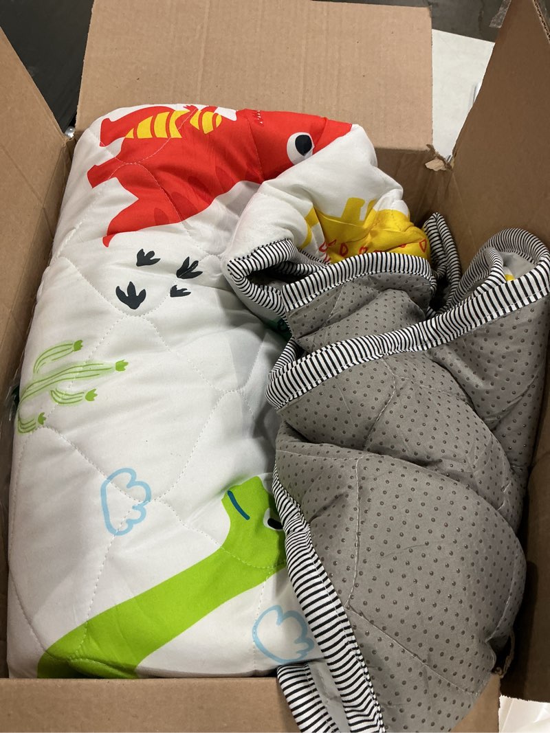 Condition photo showing As Is for Palopalo Baby Play Mat for Floor, 74x50 inch Large Play Mat for Playpen, Soft Padding Playmats for Babies, Toddlers and Infants, Non-Slip and Foldable Baby Crawling Blanket, Machine Washable White-dinosaur 74x50in