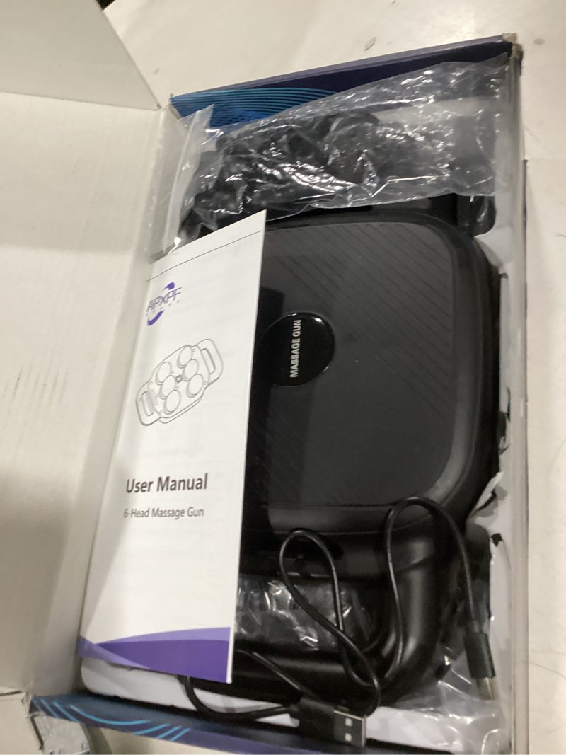 Condition photo showing Good Condition for 6 Head Massage Gun - Deep Tissue Massage Gun with 50 Adjustable Intensities & 9 Modes, Electric Percussion Massage Tool for Back, Leg, Muscle Pain Relief, Ideal Gifts for Friends and Parents Black