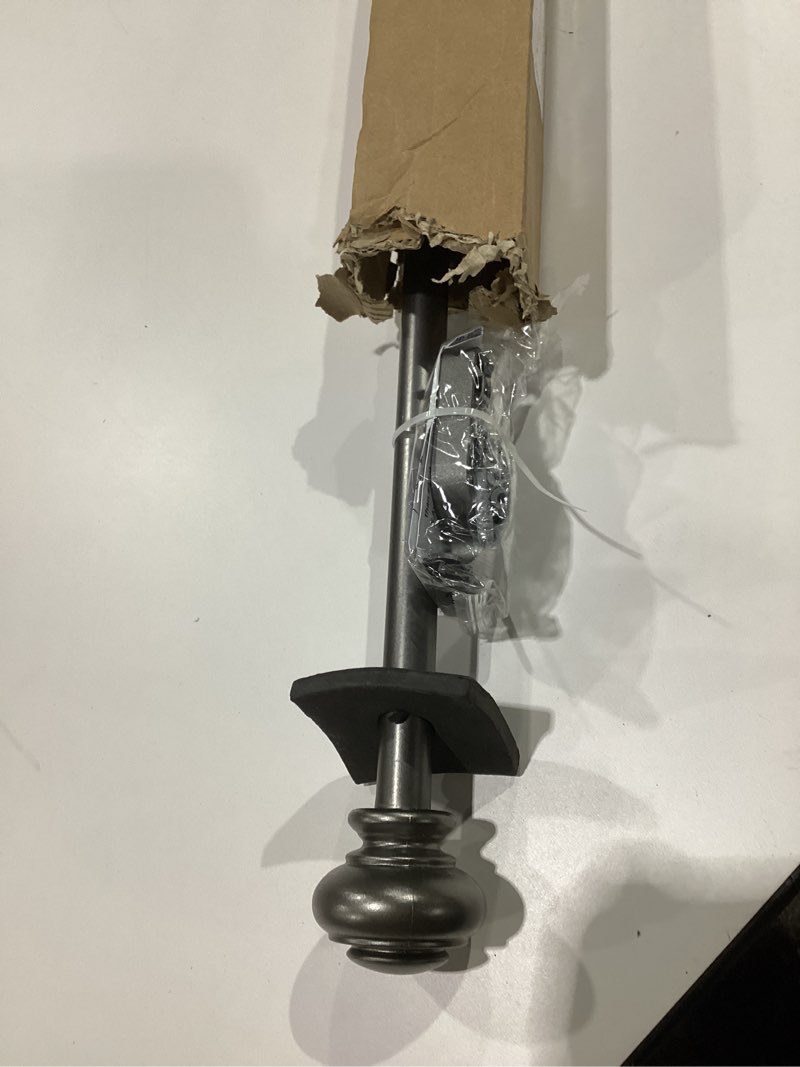 Condition photo showing Good Condition for H.VERSAILTEX Window Curtain Rods for Windows 48 to 84 Inches Adjustable Decorative 3/4 Inch Diameter Single Window Curtain Rod Set with Classic Finials, Pewter 48\"-84\" Pewter, AS IS