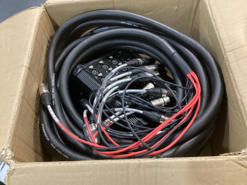 Condition photo showing Good Condition for PRORECK 12-Channel Low Profile XLR Send Circuit Board Snake Cables, XLR Splitter Cable for Live, Recording, Stage, Studio, 50 Feet Long (PR-12 * 4 * 50) 50 Foot - 12 Send x 4 Return