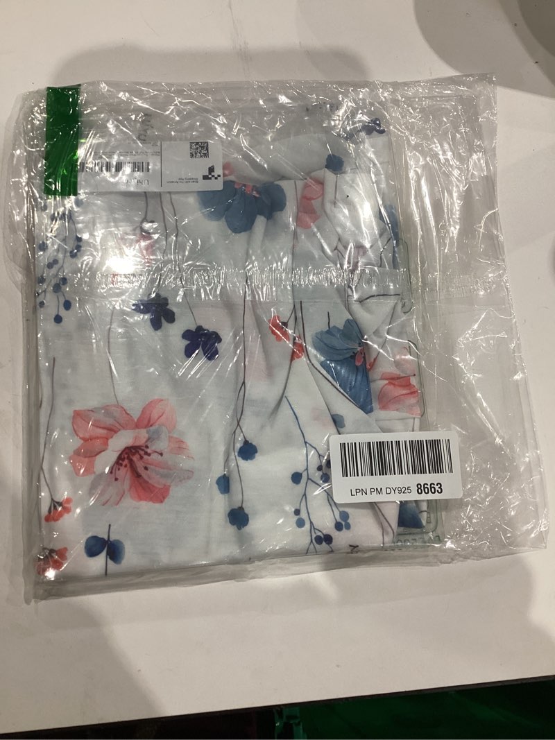 Condition photo showing New/Like New for Womens Summer Short Sleeve Tops Pleated Shirts Crewneck Outfit Puff Sleeve Blouses Casual Tunic Blue Flower White Floral Medium