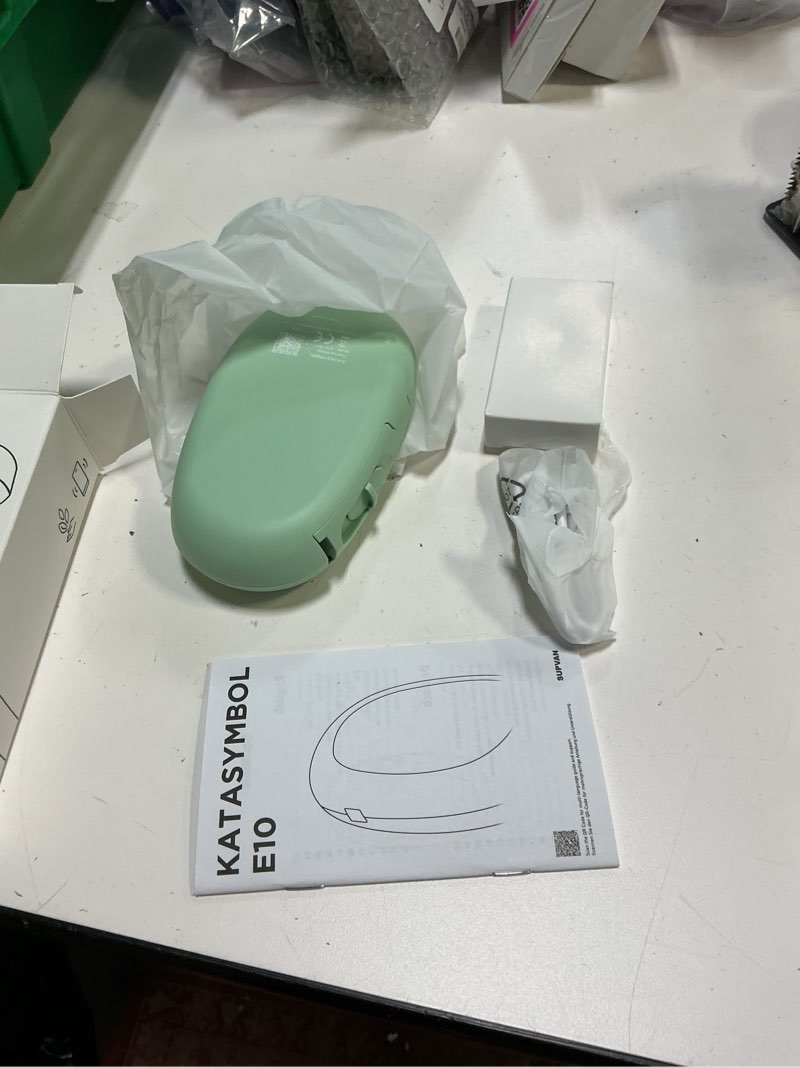 Condition photo showing Good Condition for SUPVAN E10 Bluetooth Label Maker Machine with 3 Tapes, Continuous Waterproof Label, Versatile App with 35 Fonts and 1k+ Icons, Inkless Labeler for Home, Kitchen, School, Office Organization, Green Green Machine + 3 Tapes