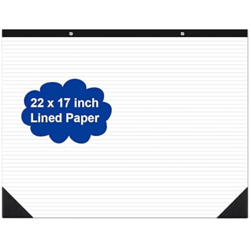 Yaridar Large Lined Paper Pad - 22" x 17" Lined Notepad, 50 Sheets/100 Pages Loose Leaf Paper, 100 gsm White Paper