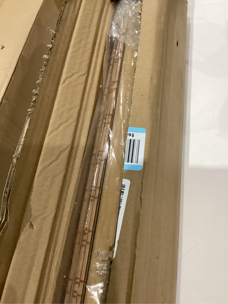 Condition photo showing As Is for lazblinds no tools no drill cordless bamboo roman shades, light filtering window treatment, roll up bamboo blinds for windows 28'' w x 72'' h, ceylon light russet light filtering-ceylon light russet 28" w x 72" h
