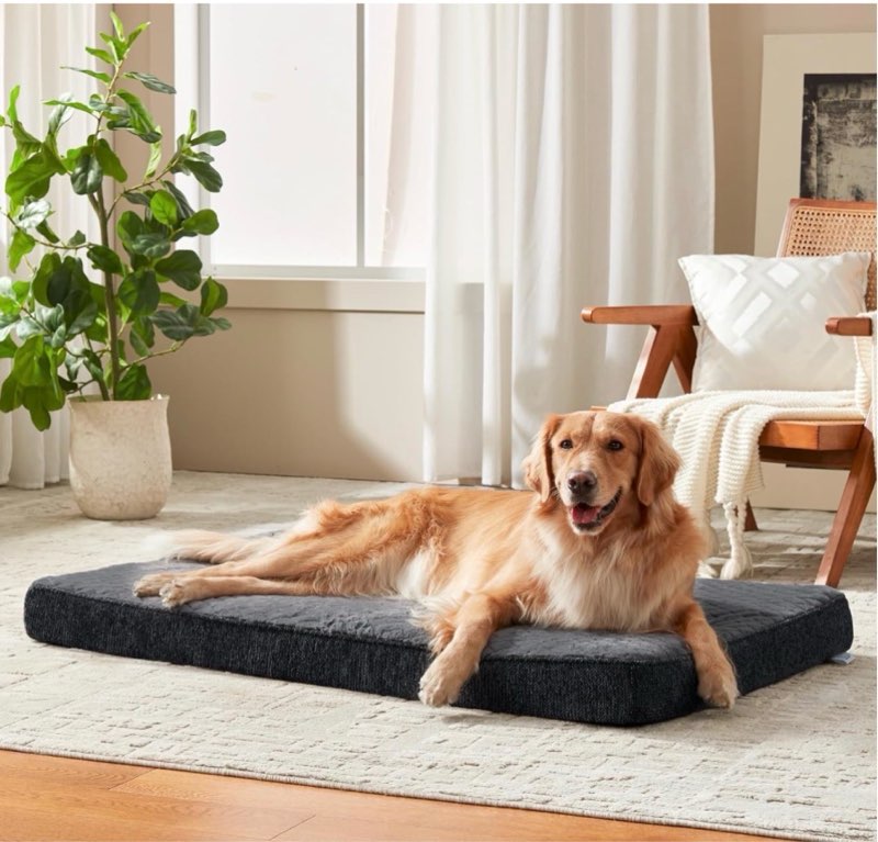 joejoy xl dog beds large sized dog, orthopedic big dogs crate bed with washable removable cover, ext