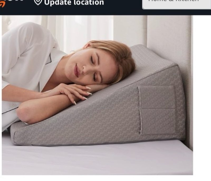 GOHOME Adjustable Wedge Pillow for After Surgery - Memory Foam Bed Wedge Pillow for Sleeping and Rea