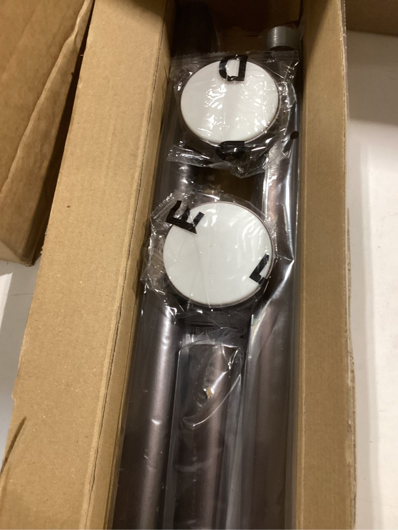 Condition photo showing Good Condition for sunally shower curtain rod adjustable 32-47 inch, spring tension shower rods stainless steel telescoping curtain rod for bathroom, no drilling, no slip, no rust, bronze bronze 32-47 inch