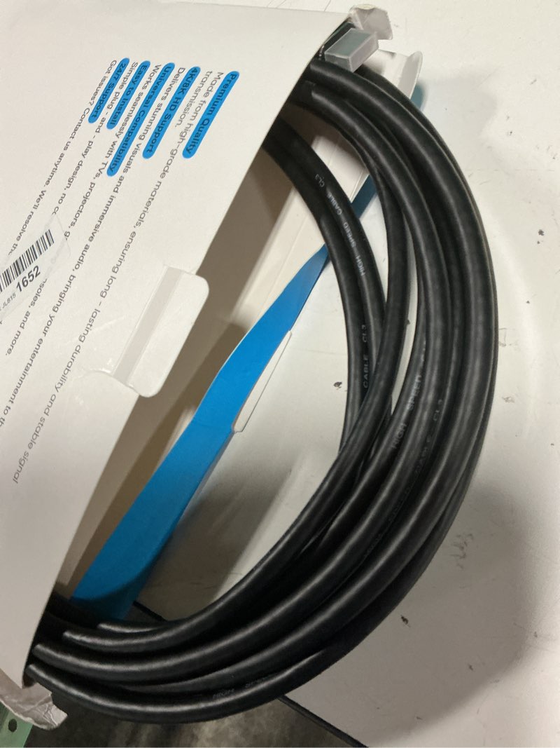 Condition photo showing Good Condition for highwings hdmi cables 20ft long, 8k ultra high speed hdmi 2.1 cable [in-wall cl3 rated, 48gbps] 8k@60 4k@120hz/144hz, hdmi cord earc hdcp 2.2 & 2.3, compatible for xbx/s/hdtv/gpus 30 & 40 series 20 feet 8k@60hz-1 pack black