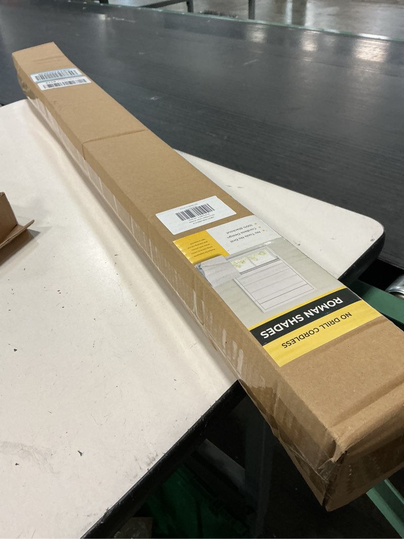 Condition photo showing New/Like New for unishades 100% blackout no tools no drill cordless roman shades for windows, size 34 1/4" w × 60" h (for windows 34.5" w × 60" h) blackout - off-white blackout - off-white 34.5" w × 60" h