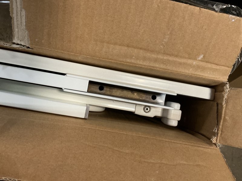 Condition photo showing Good Condition for regalo safety 29-38.5" baby gate for doorways & bottom of stairs, pressure mounted baby gate with door for babies, toddlers & pets, tested & safe for 30 years, american designed, american owned, white white 29-38.5"w x 30"h