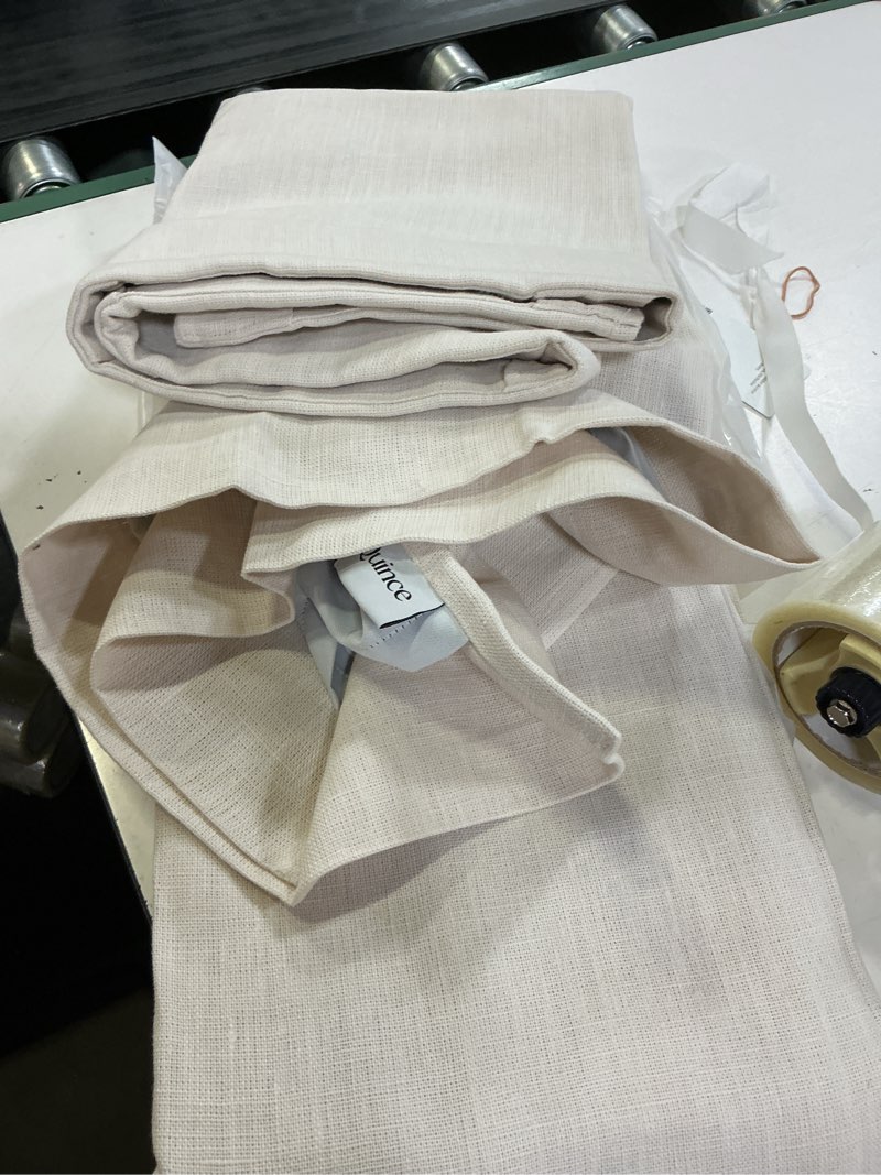 Condition photo showing Good Condition for heavyweight european linen room darkening curtain 48”x96”/color sand