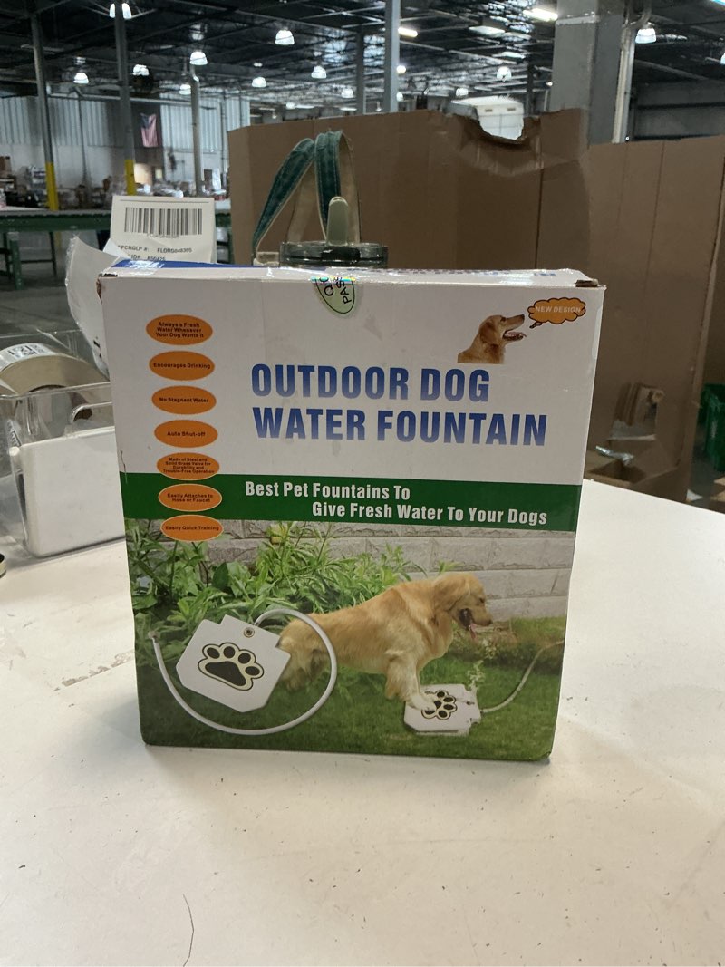 Condition photo showing New/Like New for outdoor dog water fountain step on, dog sprinkler paw activated, drinking pet dispenser, provides fresh water, sturdy, easy to use