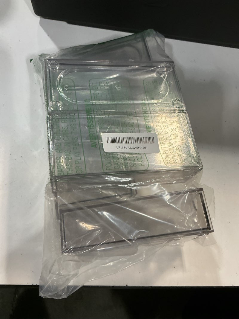 Condition photo showing Good Condition for 5 Pack Acrylic Makeup Organizer Clear Stackable Storage Drawers Tall Acrylic Bathroom Makeup Organizer for Cosmetic,Beauty Supplies,Ideal for Vanity, Undersink,Cabinet,Desk Home Organization 5 Drawers