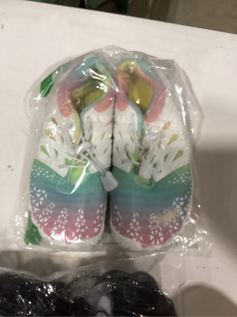 Condition photo showing As Is for l-run kids water shoes quick dry boys girls barefoot shoes for beach pool sand non-slip outdoor athletic walking sneaker 3 big kid pink blue