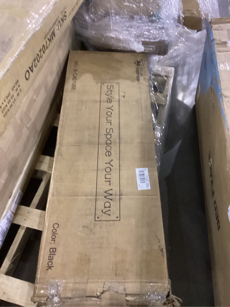 Condition photo showing As Is for Buffet Cabinet with Storage, Fluted Multifunctional Storage Cabinet with 4 Doors, Modern Sideboard Buffet Credenzas for Living Room, Entryway, Hallway, Black 47.2*30*13.8 Black B