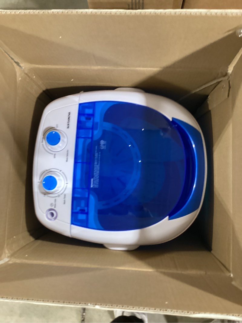 Condition photo showing Good Condition for elevon mini spin dryer portable washing machine, compact laundry for home, apartment, rv, blue mini, blue