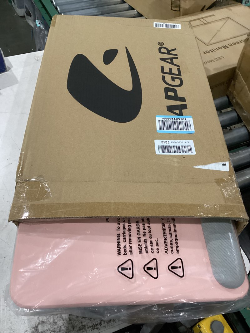 Condition photo showing New/Like New for lapgear home office pro lap desk with wrist rest, mouse pad, and phone holder - pink - fits up to 15.6 inch laptops - style no. 91604 home office pro w/wrist rest blush pink