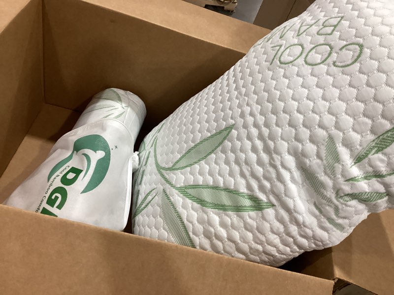 Condition photo showing Good Condition for memory foam pillows, cooling pillows queen size set of 2 adjustable firm bamboo bed pillows for hot, side, back and stomach sleepers