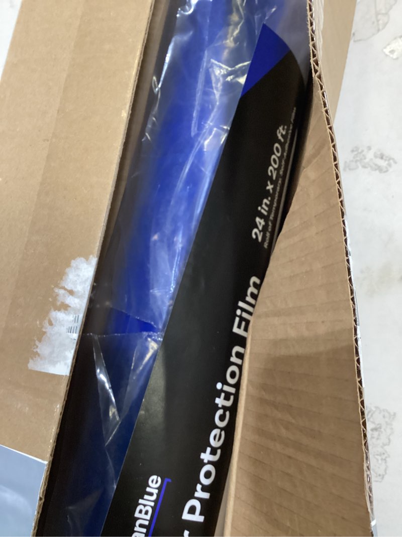 Condition photo showing Good Condition for Floor Protection Film, 24 inch x 200' roll, Made in USA, Blue Self Adhesive Floor Protector for Moving and Construction, Temporary Covering for Protection of Hardwood, Tile, Other Hard Surfaces