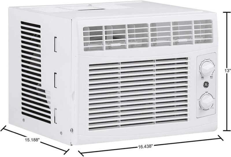 GE Window Air Conditioner Unit, 5,000 BTU for Small Rooms up to 150 sq ft. with Manual Adjustable Fa