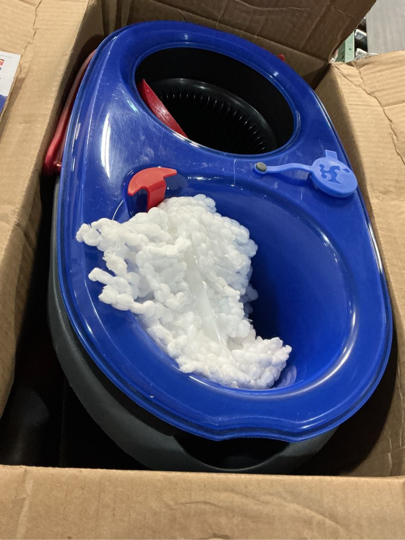 Condition photo showing Good Condition for o-cedar rinseclean spin mop & bucket system | clean with clean water | removes 99% of bacteria