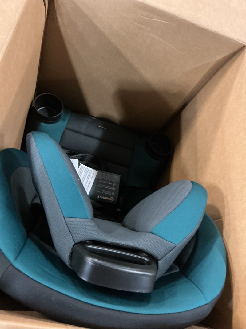 Condition photo showing Good Condition for safety 1st ellaris 3-in-1 convertible car seat, slim fit design, rear & forward-facing, 5-position headrest, 3-across fit, travel-friendly with machine-washable seat pad, peacock blue
