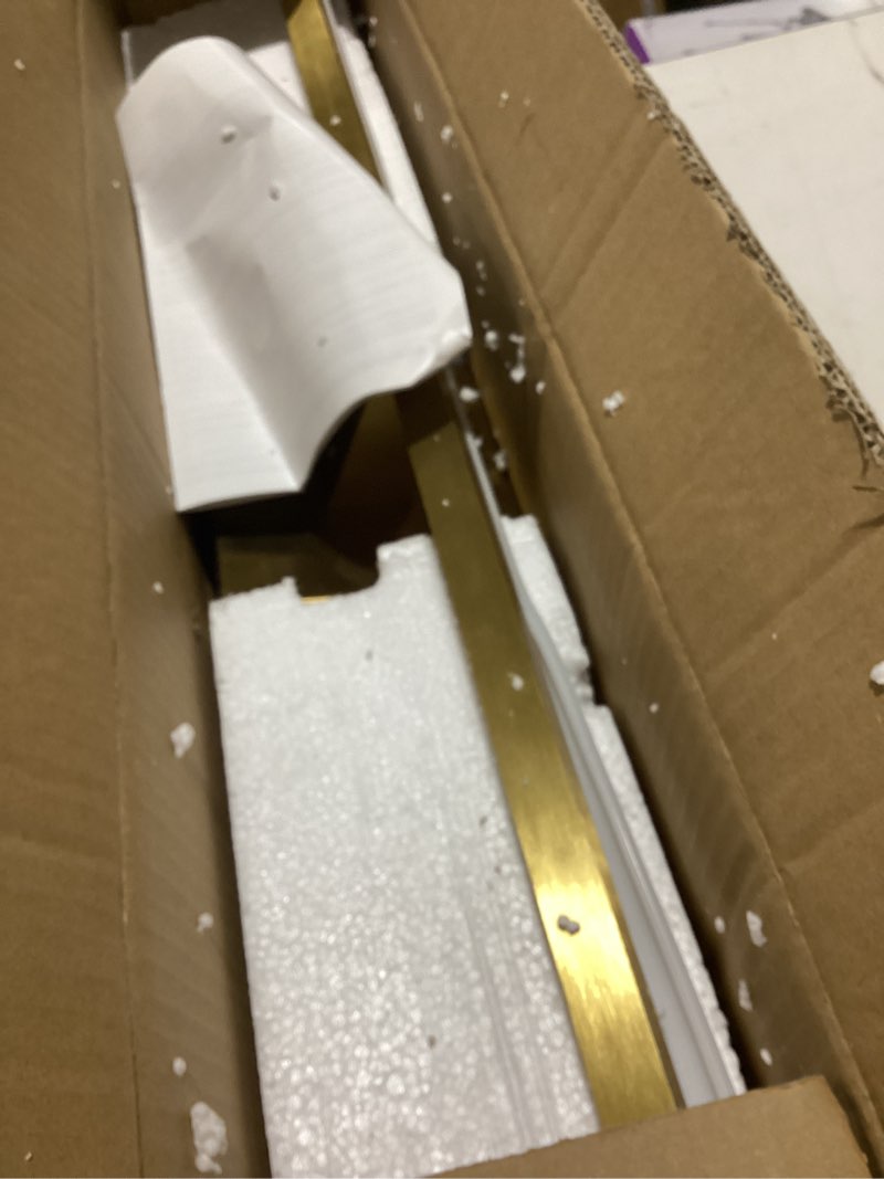 Condition photo showing As Is for gold led bathroom vanity light 24 inch 18w dimmable 5cct bathroom lighting fixtures over mirror modern brushed gold vanity lights bar for bathroom mirror cabinets bedroom