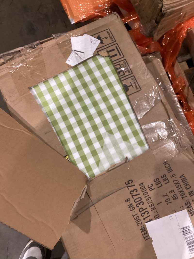 Condition photo showing As Is for KEIKI Twin Size Upholstery Daybed with Trundle and USB, Twin to King Design Adorable Wave Shaped Extendable Linen Sofa Bed, Easy Assembly, No Box Spring Required, for Living Room and Bedroom, Green Green Twin+Erectable Trundle